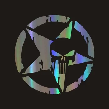 자동차 스티커 펜타클 다섯개 별 두개골 처벌 크리 에이 티브 데칼 비닐 자동 튜닝 Styling13cm * 13cm