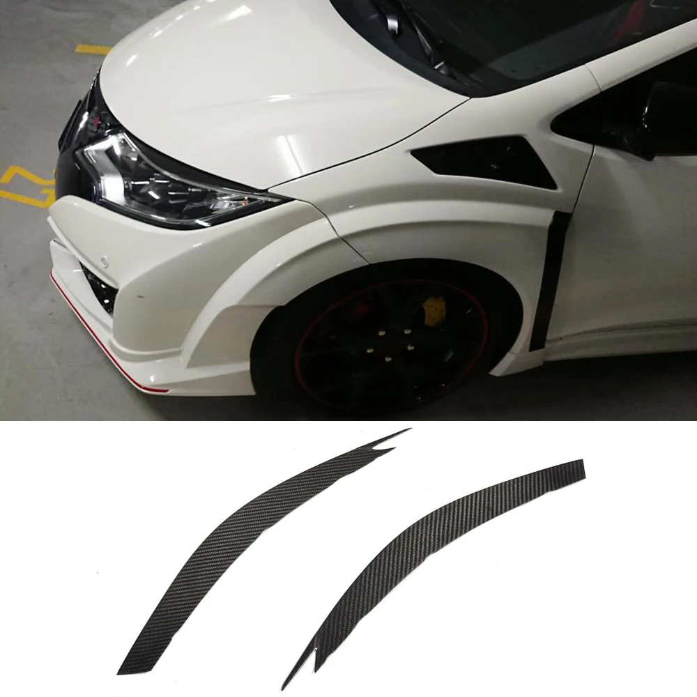 Dry Carbon Fiber Headlamps Eyebrows Sticker Decoration Trim for Honda Civic Headlights Eyebrows Eylash 2015 2016