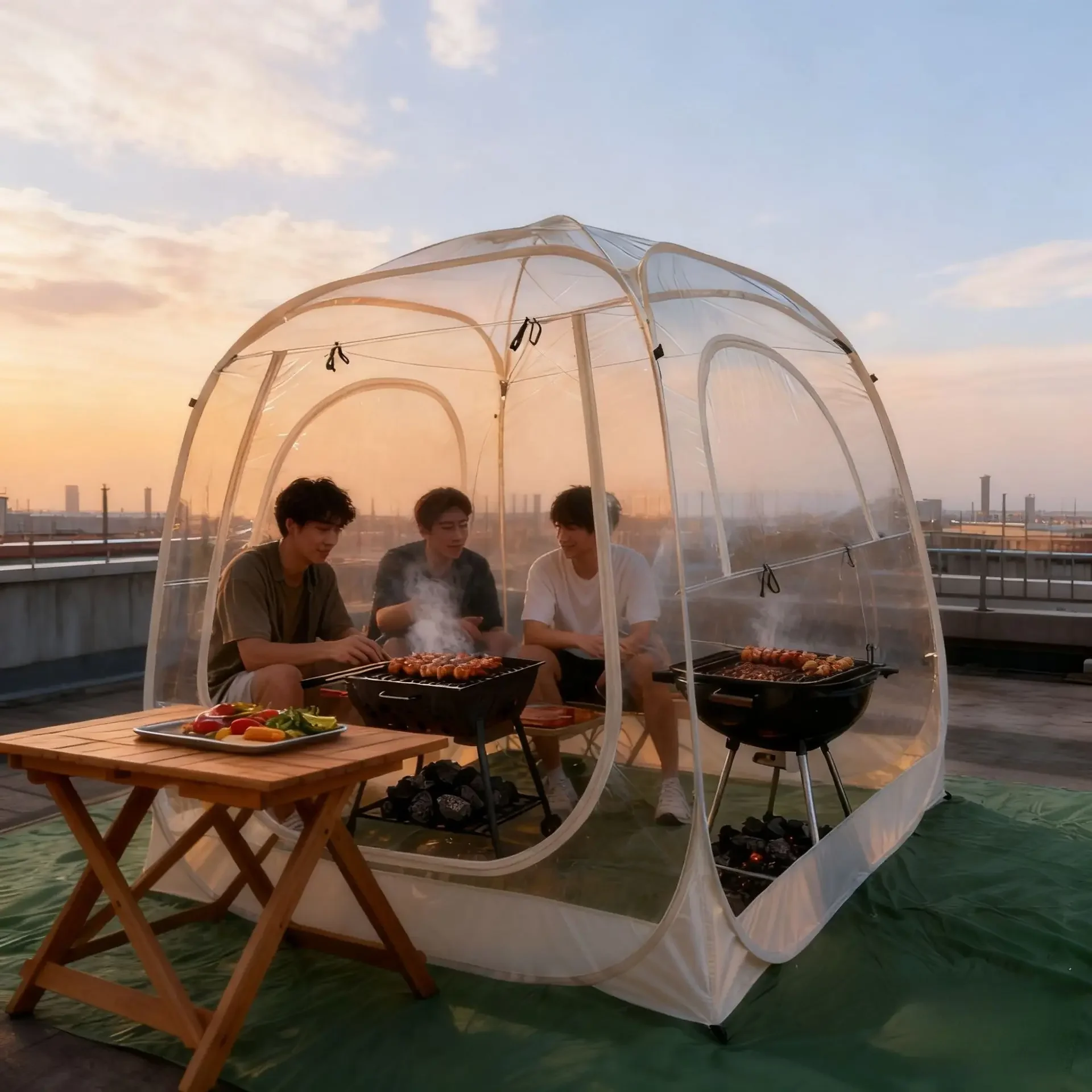 

Outdoor Star Tent Intern et Celebrity Transpar ent Bubble House Por table Quick Open Wi nter Windproof Warm Yard Tent OT4