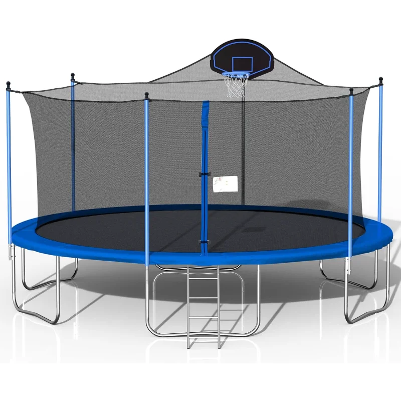 

1500 LBS 16FT Outdoor Trampoline with Safety Enclosure Net, Backyard Recreational Heavy-Duty Trampoline for Kids Adult