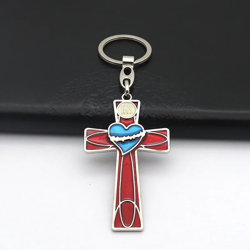 2PCS  Cross border hot selling spot supply of car keychain pendants, environmentally friendly enamel colored handicraft pendants