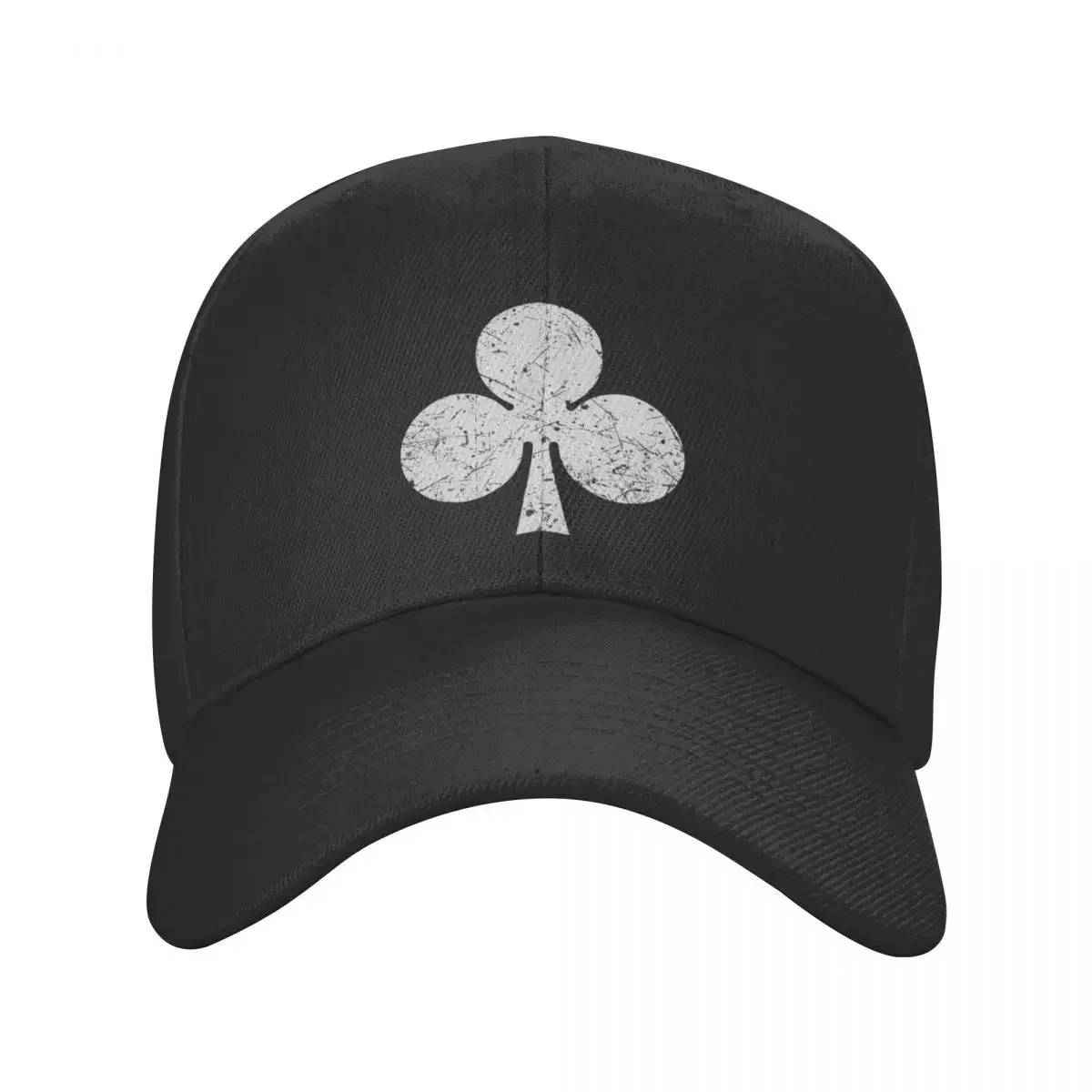 Clubs Sign Playing Cards Clover White Baseball Cap Streetwear Anime  Wear Men Women's