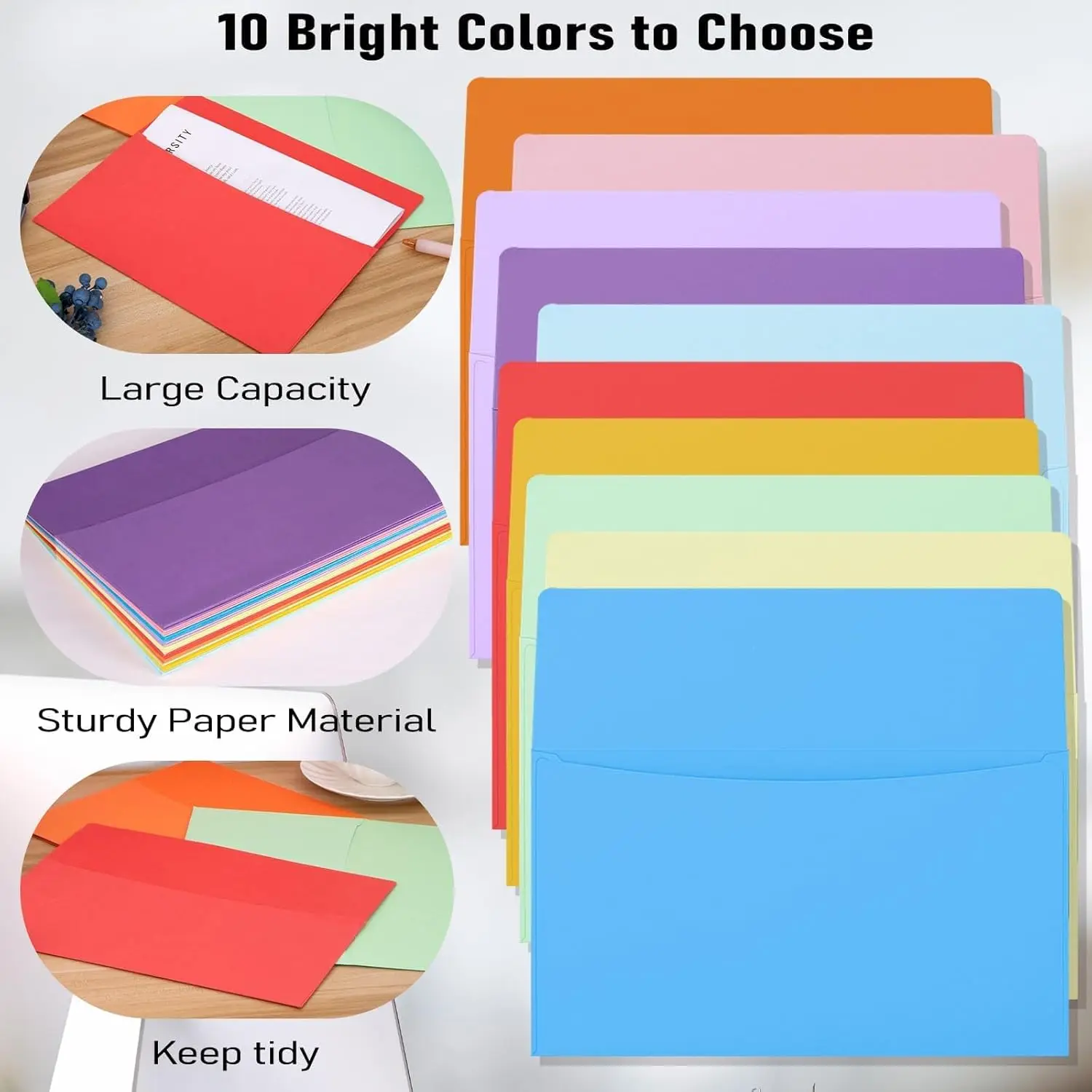 5Pcs Candy Color Big Envelopes Blank Envelopes DIY Multi-function Craft Paper Envelope For Letter Postcards Wedding Invitation