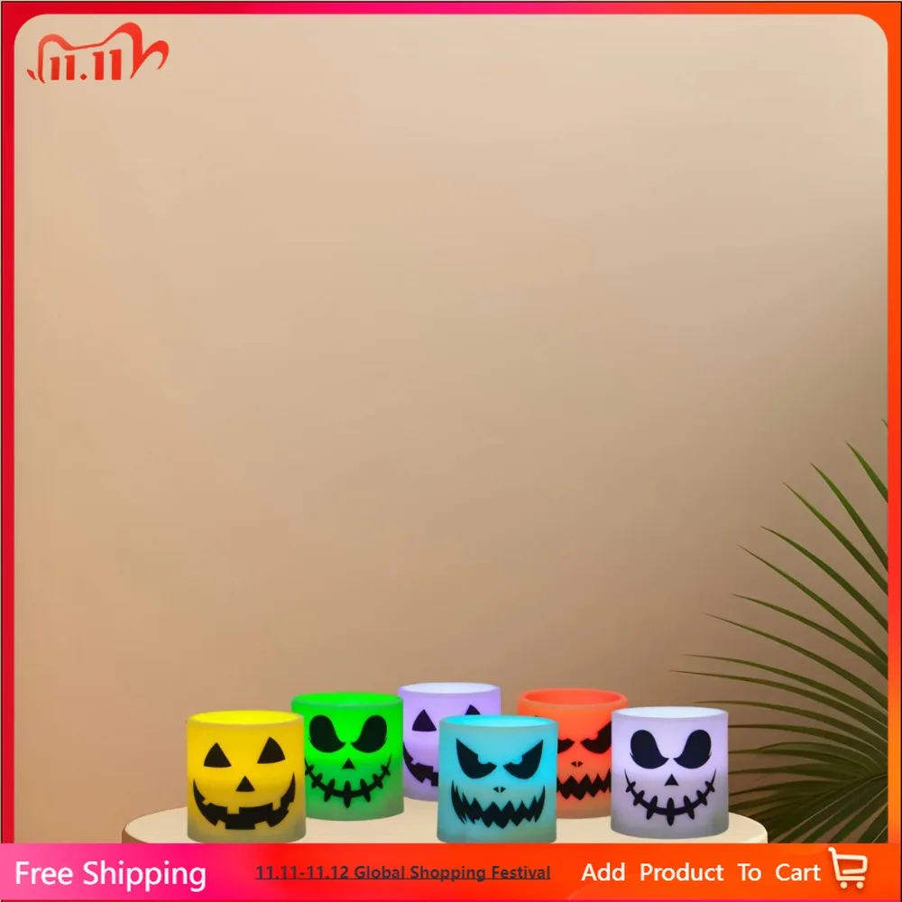 Halloween Flameless Votive Candles Color Changing,Battery Operated LED Candles for Halloween Home Decoration Gifts(1 Pack)