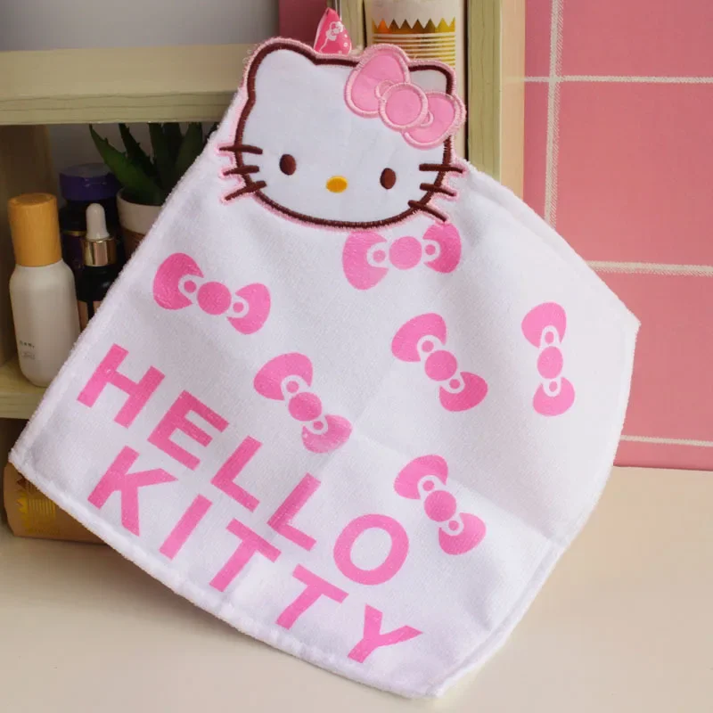 Hello Kitty Khăn Lau Tay Nhà Bếp Phòng Tắm Thấm Hút Vải Dishcloths Treo Vải Dễ Thương Nhanh Khô Khăn Tắm Mềm Mại 26.5X26.5cm Quà Tặng