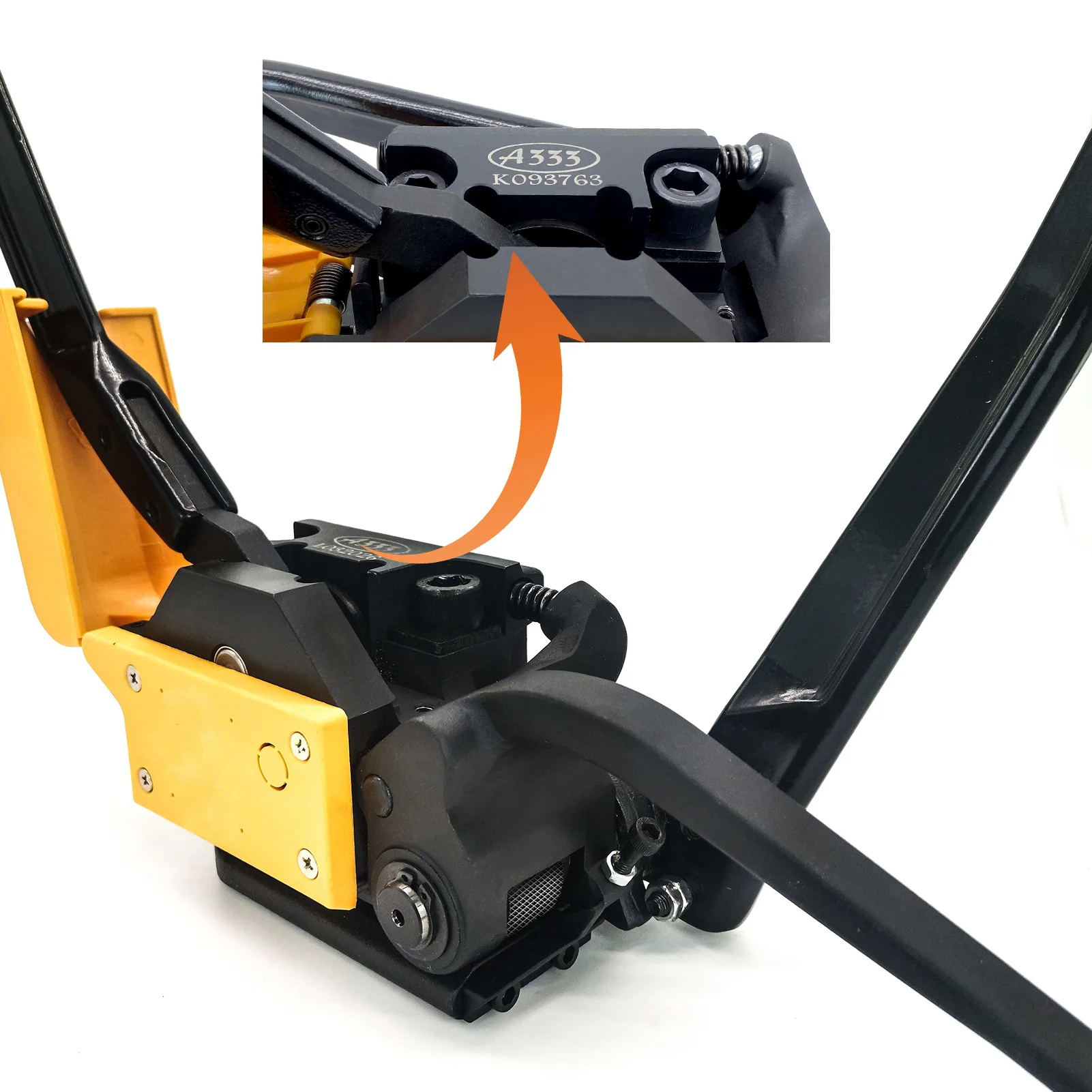 Manual Sealless Steel Strapping Machine A333, Handheld Steel Band Binding Tool for 12.7-19mm Steel Strip Packaging
