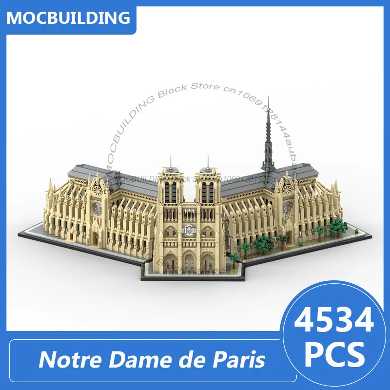 Notre-Dame de Paris, version ouverte, modèle Moc, blocs de construction, briques à assembler soi-même, jouets éducatifs d'architecture, cadeaux, 4534 pièces