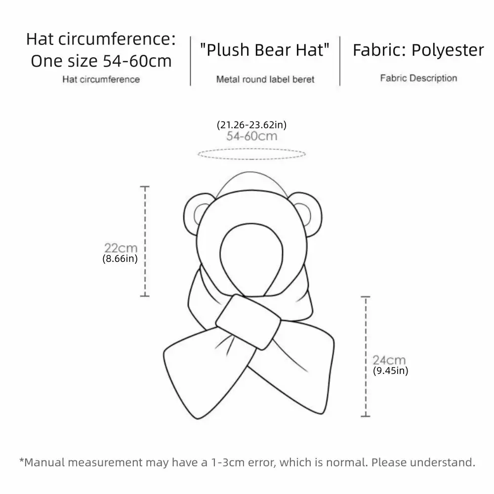 ليو فنغ قبعة الشتاء غطاء للأذنين الرقبة أدفأ قبعات مريحة قفاز مجموعات الأطفال وشاح لطيف رقيق أفخم الدب قبعة الدراجات التزلج #6