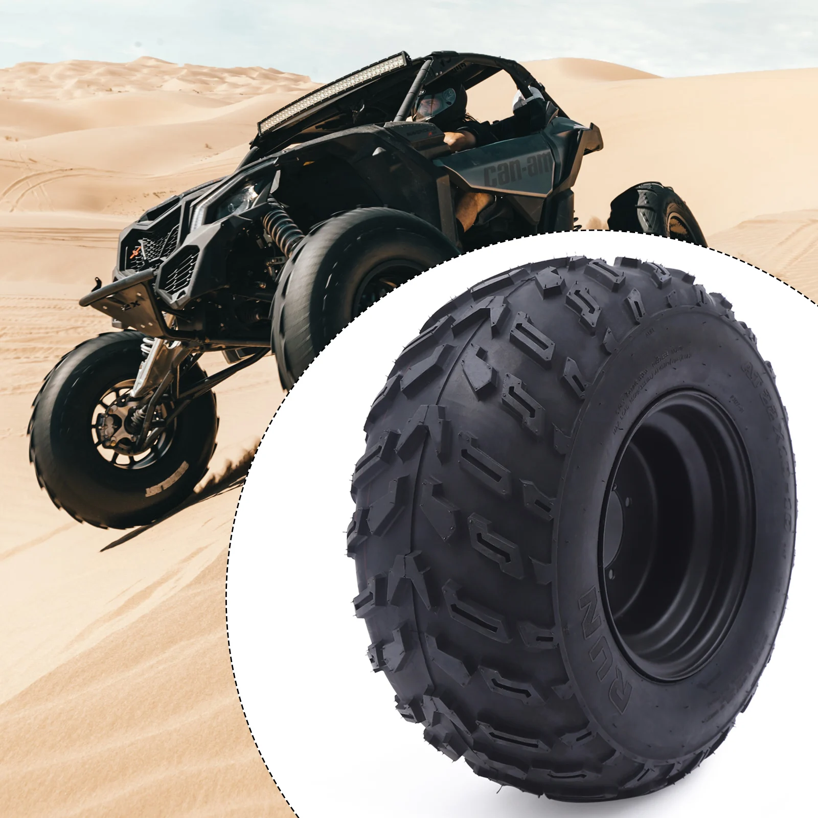 

Durable Front & Rear Wheels, 6-Layer Anti-Puncture Rubber, Carbon Steel, for ATV, Karting, Off-Road Vehicles