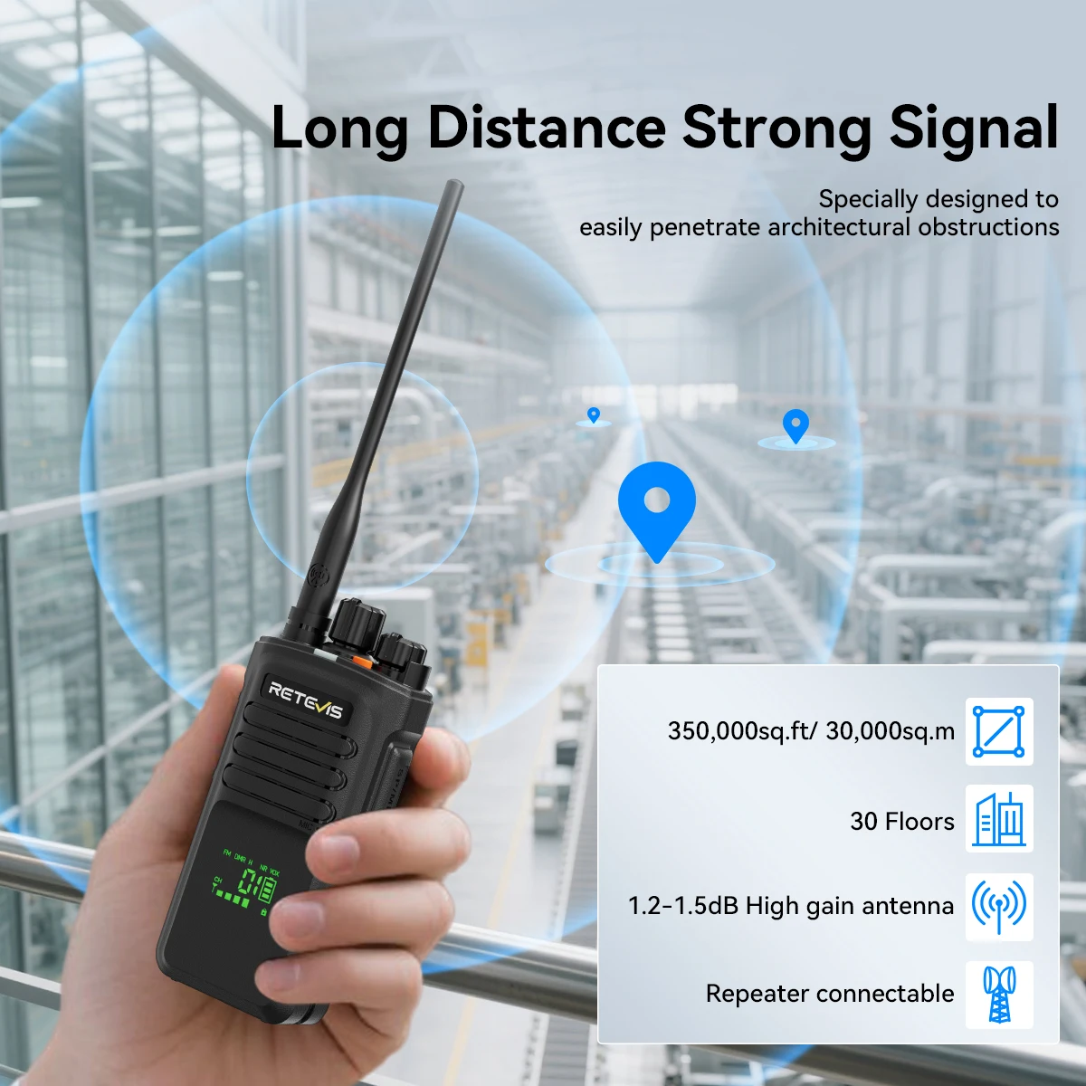 Retevis NR40 Walkie Talkie DMR Two Way Radio 5W Long Range Clear Audio Secure AES256 IP67 Waterproof Type C Charging 2800mAh VOX