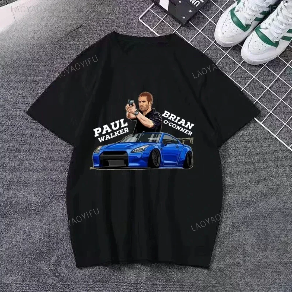 Vintage szybka i wściekła koszulka Paul Walker koszulka męska codzienna bawełniana topy z okrągłym dekoltem Vintage wściekła 7 T-Shirt Unisex