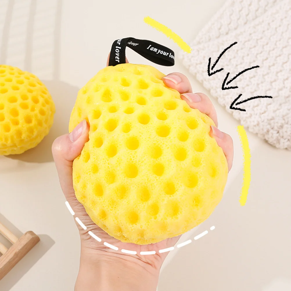 2 Pcs Honeycomb Bath Ball Bathtub Body Exfoliating Sponge Take Shower Accessory Portable Wash Skin Cleaning Scrubber Child