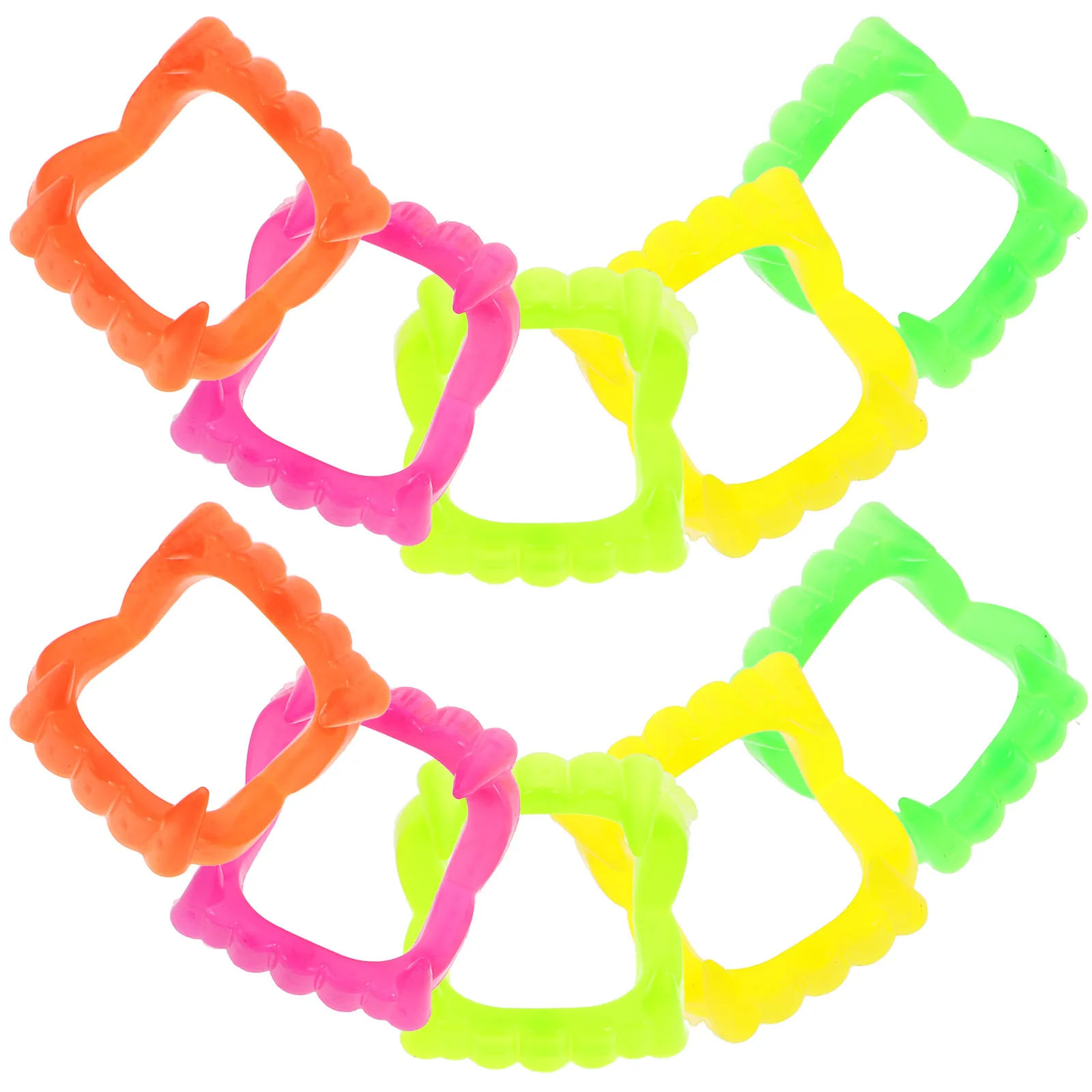 

Halloween Teeth Toy Set 50pcs Plastic Fake Teeth for Costume Party Decoration Trick Prank Props Assorted Colors