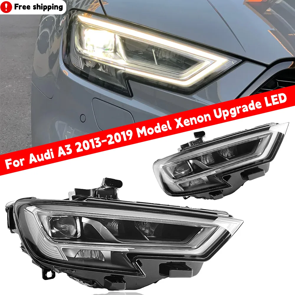 

Высокое качество для Audi A3 2017-2020, полностью светодиодные фары в сборе, линза проектора Drl, дневные ходовые огни, автомобильные аксессуары