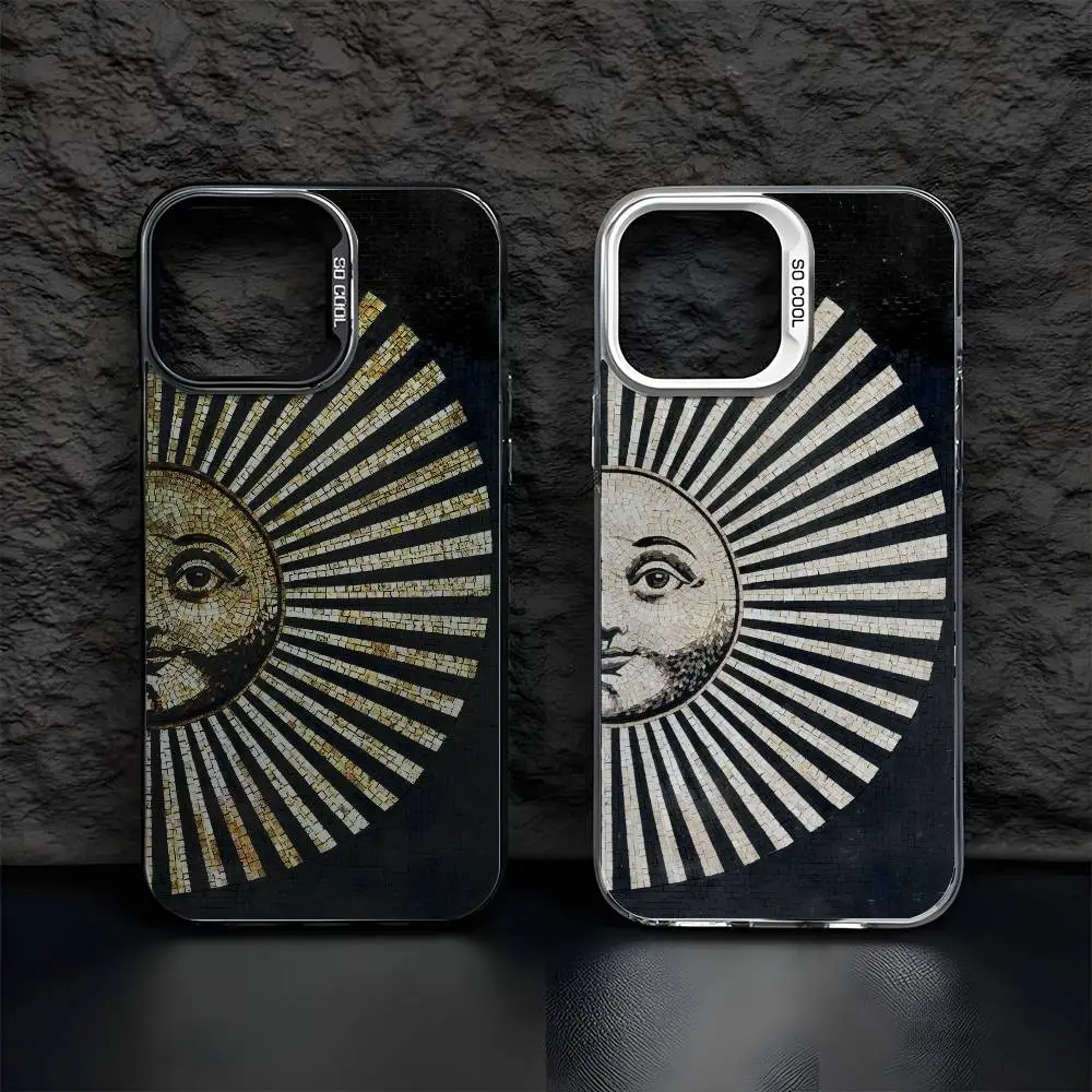 

Sun Wrinkled Black White Phone Case For IPhone 17 16 15 14 13 12 11 Pro Max Air Multicolor Matte Laser Aurora Funda
