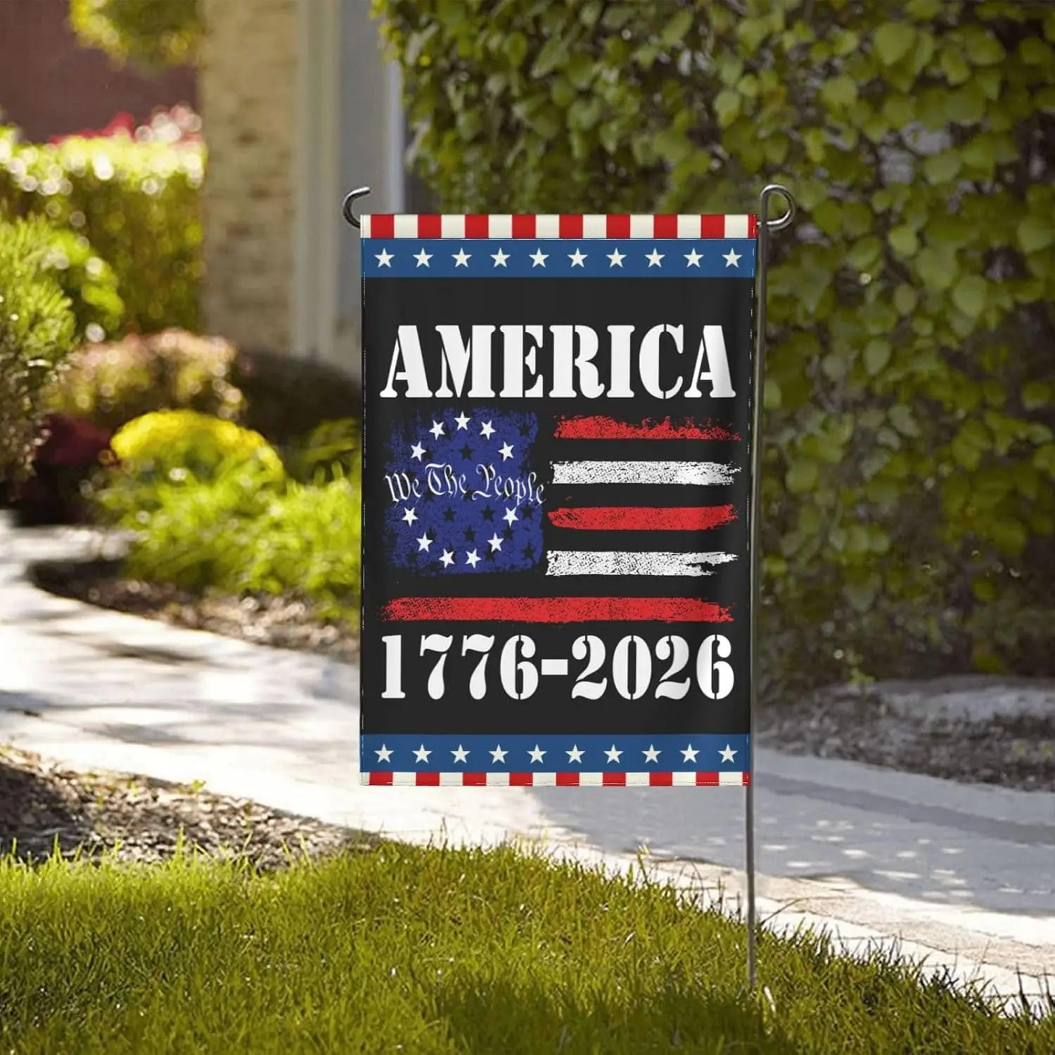 America 1776 2026 Flag Anniversary Proud American Patriotic Merchandise 4th Of July 12x18 Inches Flags Double Side Yard Bann AAS