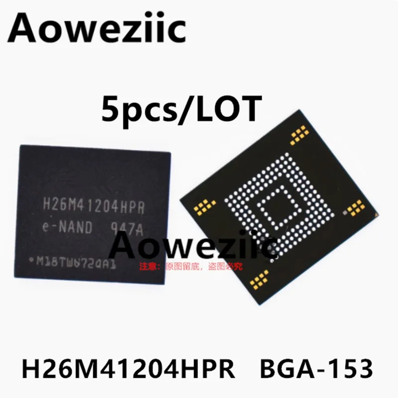 Aoweziic  100% New  Original  H26M41204HPR  H26M41204  BGA-153  eMMC ver 5.1    8GB