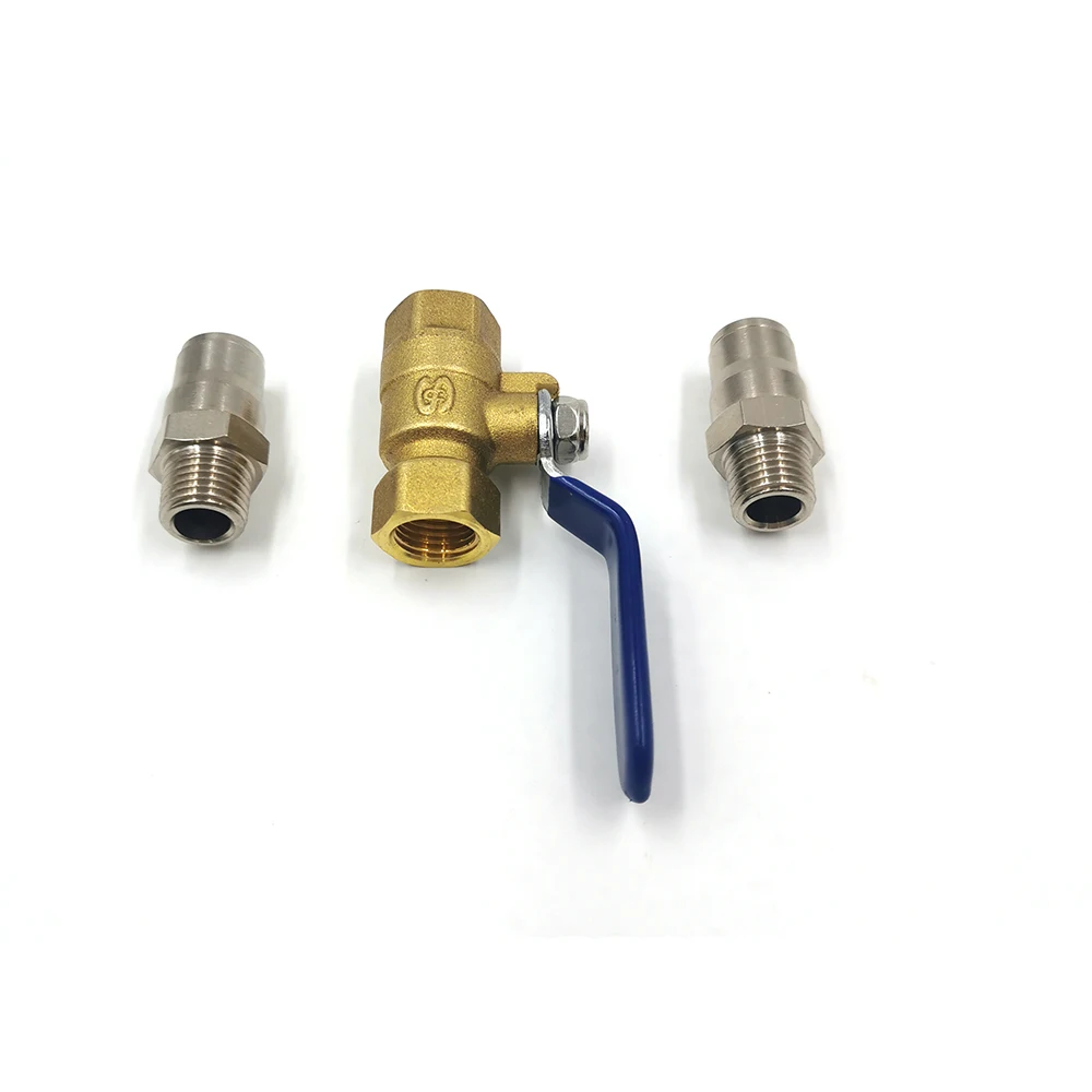 9.52mm Brass Ball Valve Hose Connector Adapter, Threaded Pipe Fitting Switch for High‑Pressure Misting Cooling System