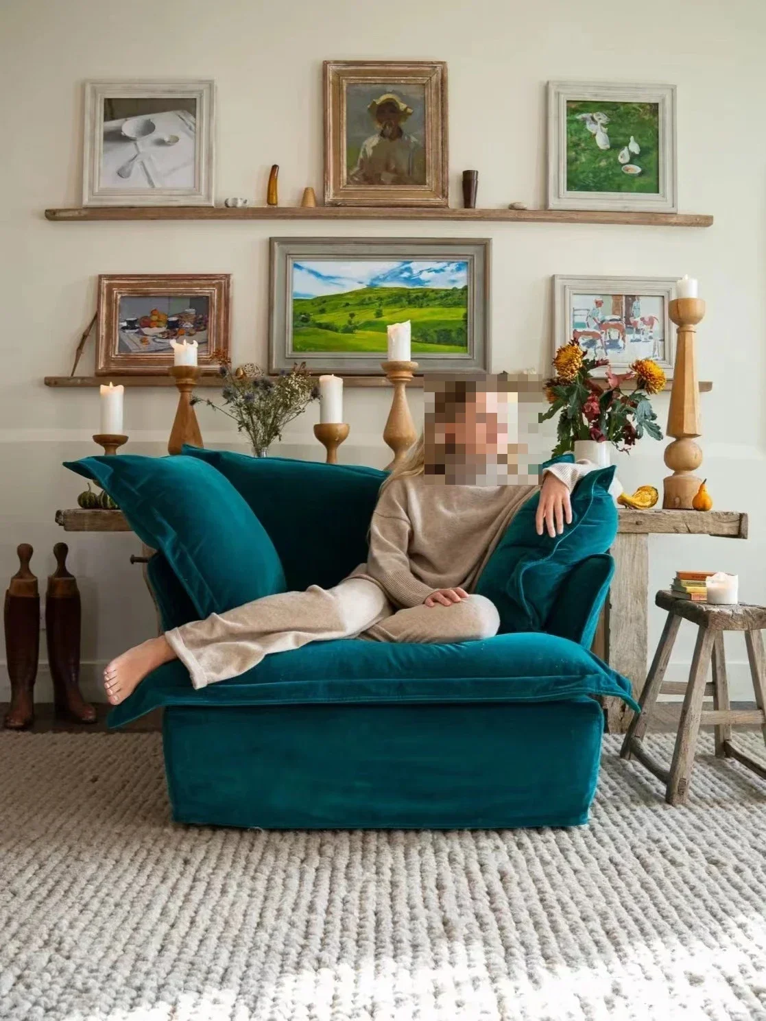 d1b25 sofa super soft living room single sofa small apartment simple wind bed and breakfast apartment lazy fabric sofa