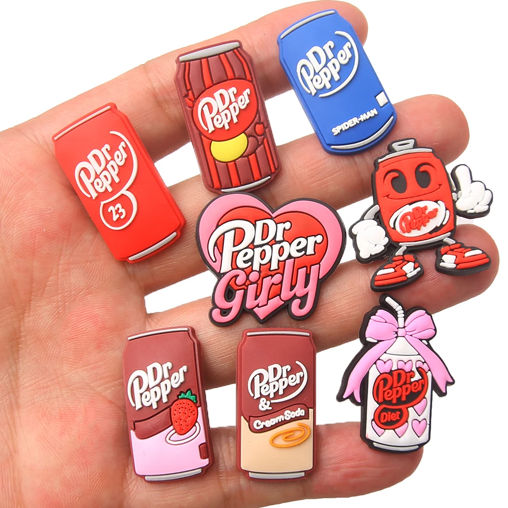 13PCS Hot Sale American Retro Soda Shoe Charm Mix Wholesale PVC Decoration Buckle Sandal DIY Detachable Waterproof To X-mas Gift