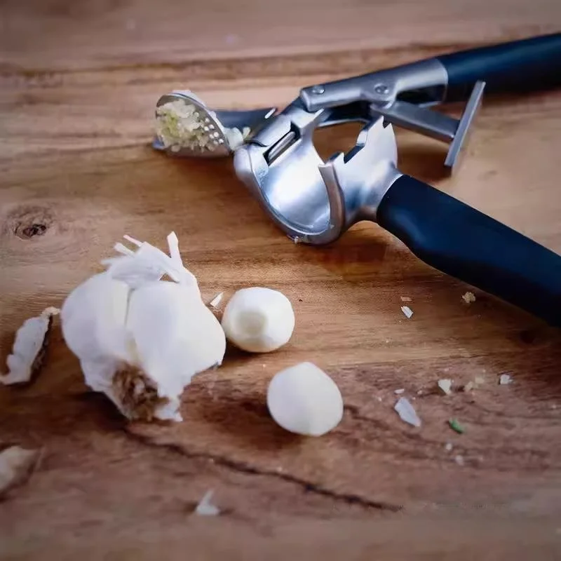 

Easy Grip Kitchen Garlic Press 222 Garlic Smasher Tool for Garlic Paste Ginger Juice Roasted Garlic Ideal Cooking Utensil