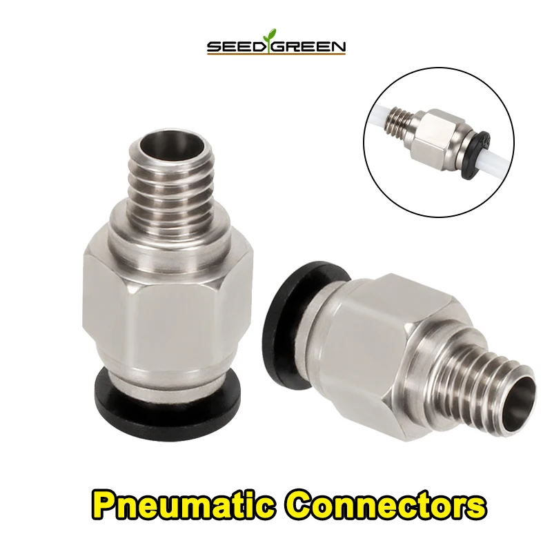 3d Printer Accessories PC4-M6 Male Straight Pneumatic PTFE Tube Push in Quick Fitting Connector
