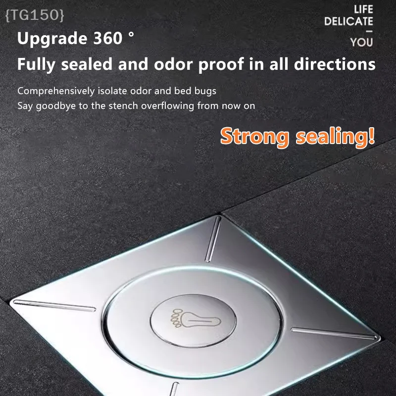 

1 Pcs Foot Pedal Spring-Loaded Floor Drain Plug – Square Design For Bathroom Shower And Sink Drains【No】