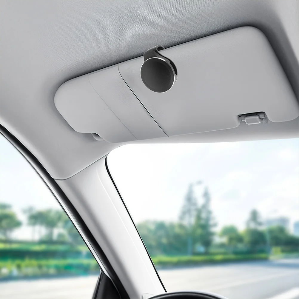 

2Pcs Car Visor Sunglasses Holder Aluminum Alloy Glasses Clip Space Saving Design Non Obstructing View Storage Solution