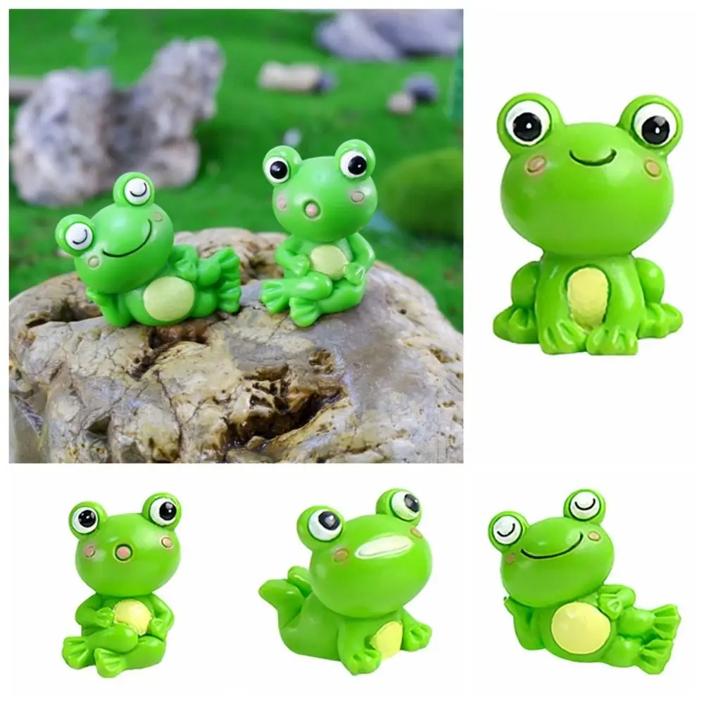 Frog Frog Miniature Car Ornaments Resin Micro Landscape Resin Cute Frog Action Figure DIY Crafts Miniatures Animal