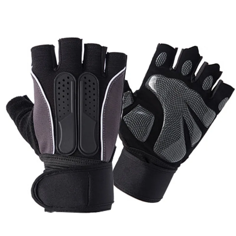 Guantes de gimnasio deportivos para culturismo al aire libre, envoltura de muñeca, guantes de Fitness para hombres, medio dedo, transpirables,