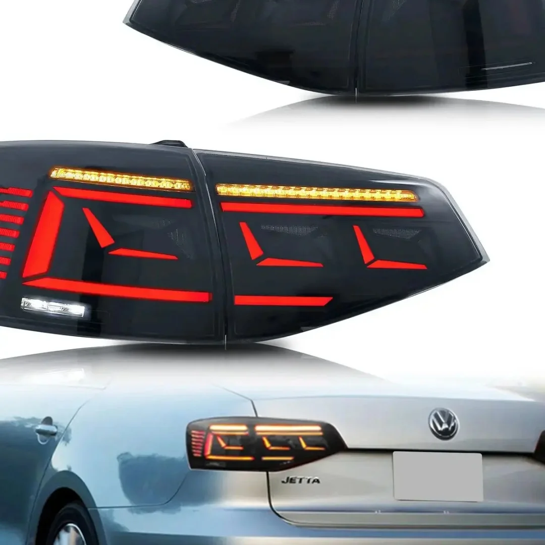 LED Tail Lights For VW Volkswagen Jetta 2015 2016 2017 2018 With Start Up Animation Sequential Indicator Rear Lamp Assembly