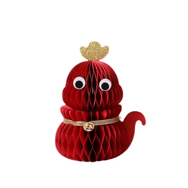 뱀의 해 봄 축제 장식품 입체 두꺼운 종이 벌집 접이식 수공예품 새해