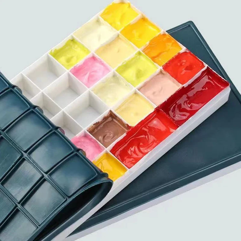 Compartments Paint Palette Paint Tray With Lid Art Paint Box To Carry Storage Tray For Watercolors Gouache Acrylic And Oil Paint