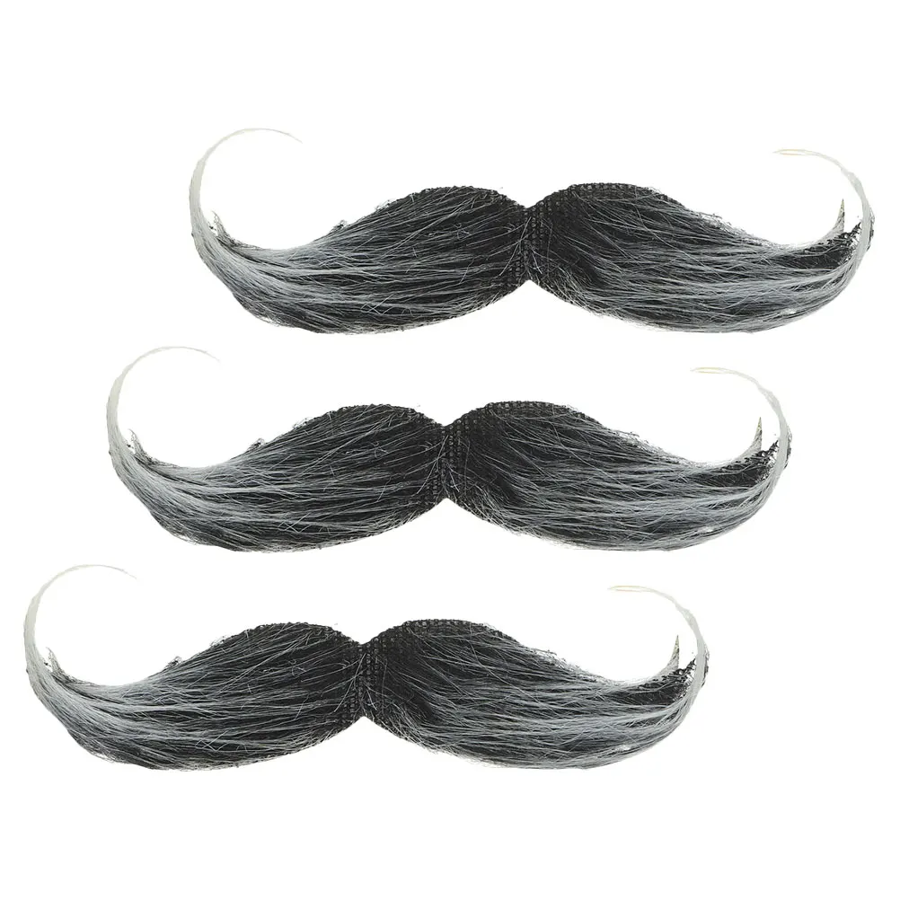 

3pcs Fake Halloween Party Props Realistic Mustache Costume Accessory Lifelike For Cosplay Masquerade Stage Performance Fake