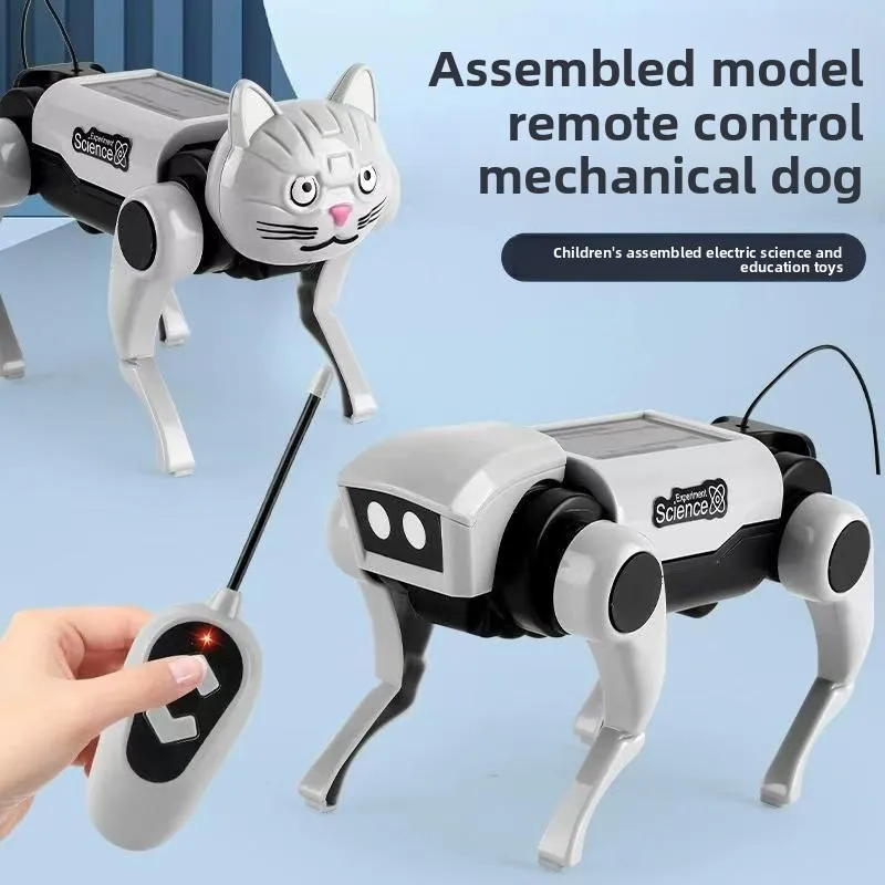 Robot gato perro mascota electrónica Control remoto mecánico perro montaje juguete Experimental perro mecánico gato caminar