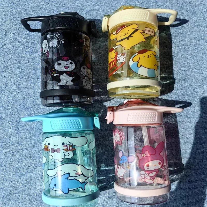 Sanrio Hello Kitty KT Travel Bottle Creative Water Cup My Melody Kuromi Cinnamoroll 550ML Capacity Outdoor Cup