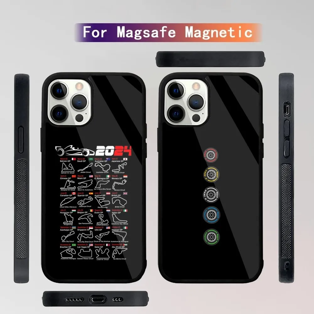 F1 Race T-Tracks Circuits 2024  Phone Case For iPhone 15,14,13,12,11,Plus,Pro,Max Mini Magsafe Magnetic Wireless Charging