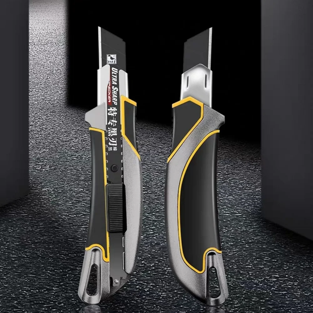 Large Thick Utility Knife Industrial Stainless Steel Utility Knife Heavy Duty Retractable Knife Box Cutter Wallpaper Knife