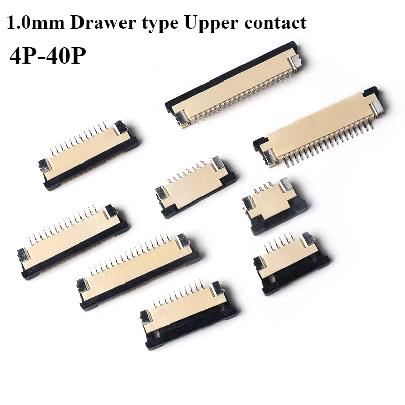 

5/10/30/50Pcs FPC Connector 1.0mm Pitch Drawer type Upper contact Type Socket FFC Flat Cable Socket 4P 5P 6P 7P 8P 9P 10P-40Pin