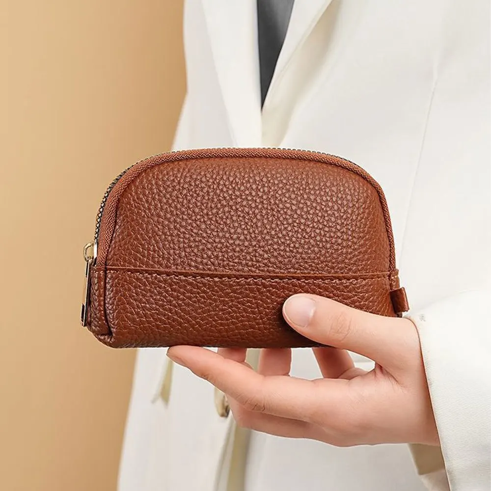 Vintage Coin Purse Solid Color Minimalism Key Bag Lipstick Earphone Storage Bag Daily Portable Zipper Clutch Bag Small Wallet