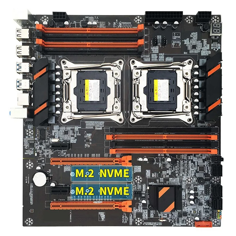 Imagem -05 - Computer Motherboard 2xe5 2630 v3 Cpu Cabo Sata Defletor Graxa Térmica Lga 2011 Suporte de Slot 8xddr4 X99