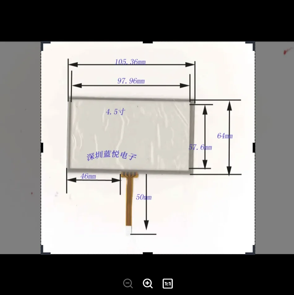 

ZhiYuSun New 4.5 four wire resistive touch screen box 106mm*64mm handwritten touch screen 106*64