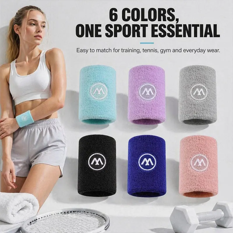 1 Paar schweißabsorbierende und atmungsaktive Sport-Armbänder – elastische und verstellbare Fitness-Armbänder, geeignet für Männer und Frauen, geeignet für Basketball, Tennis und Badminton