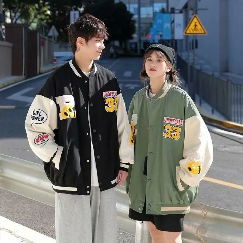 

Faionable Retro Korean Sle Baseball Jaet for Men Autumn Large Size 250 Pou Hong Kong Sle Couple's Coat Youth