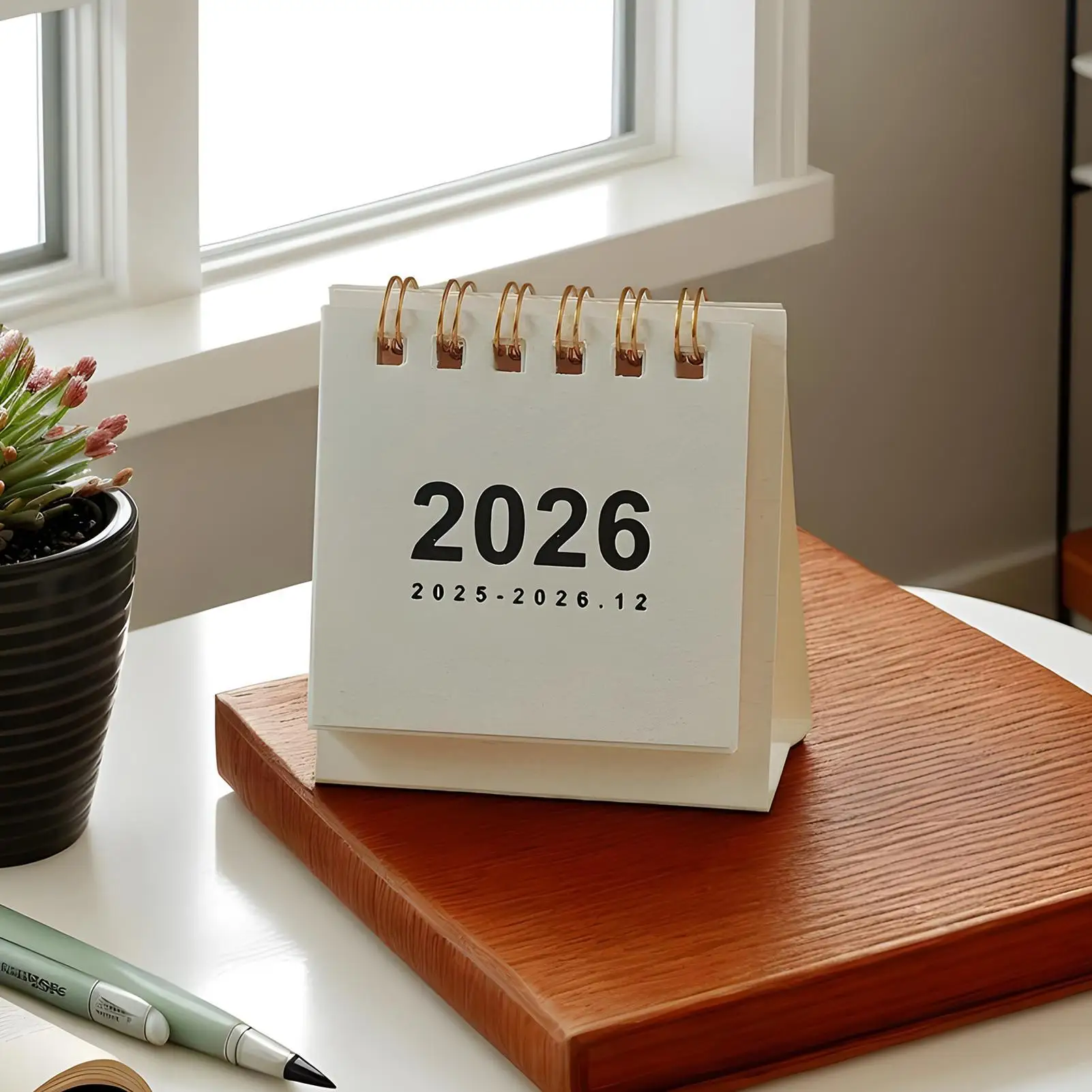 

Настольный календарь на 2025–2026, мая от 2025 до декабря 2026, небольшой календарь на 20 месяцев, маленький бумажный настольный календарь 6,5x7x3 см.