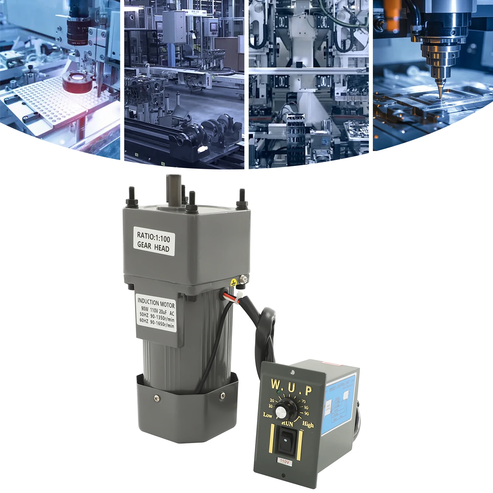 

Двигатель-редуктор 110 В, 90 Вт с регулятором скорости, алюминиевый сплав, сталь 40кр - тепловая очистка и ситронная обработка