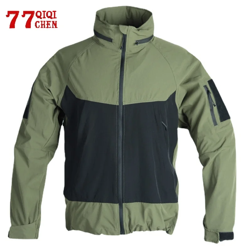 Spring Outdoor Jackets Men Quick Drying Windproof Jacket Male Multi Pocket Waterproof Wear-resistant Coat Autumn Black Tops New