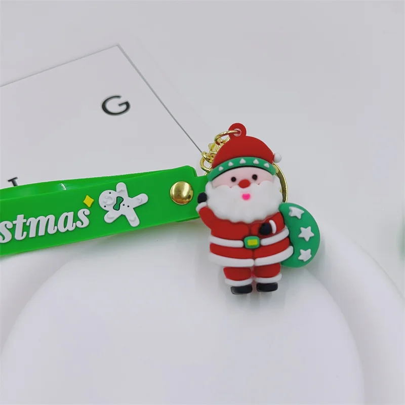 Christmas Gifts Silicone Keychain Christmas Tree Snowman Accessories Pendant Cute Soft Glue Doll Cute Key Rings Jewelry Gifts