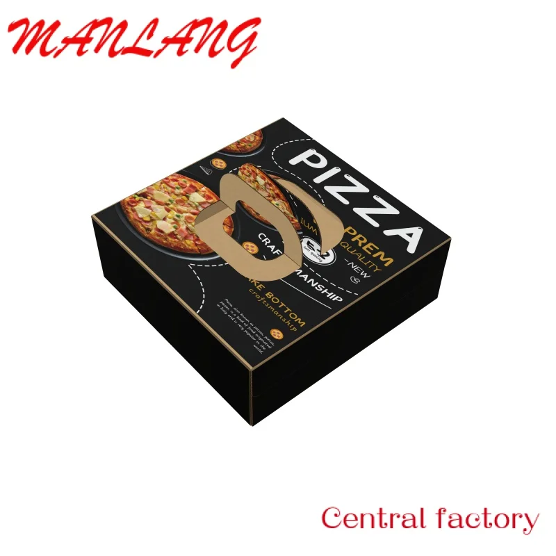 Custom  Custom Logo Printing White Corrugated Pizza Packing Paper Carton Box