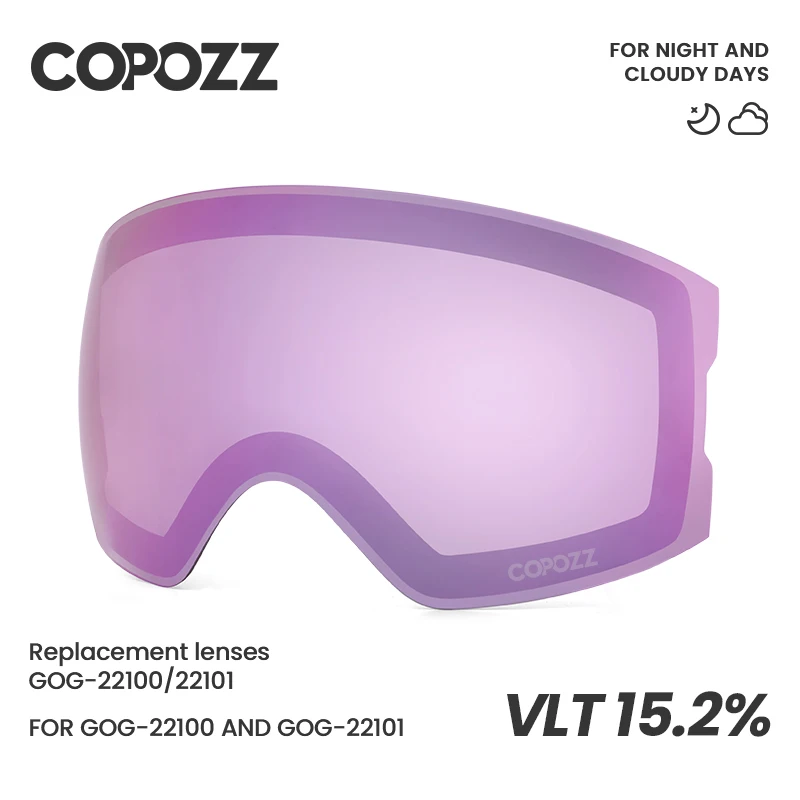 COPOZZ 22101 and 22100 Ski Goggles Magnetic Replacement Lenses Spherical lens and Cylindrical lens